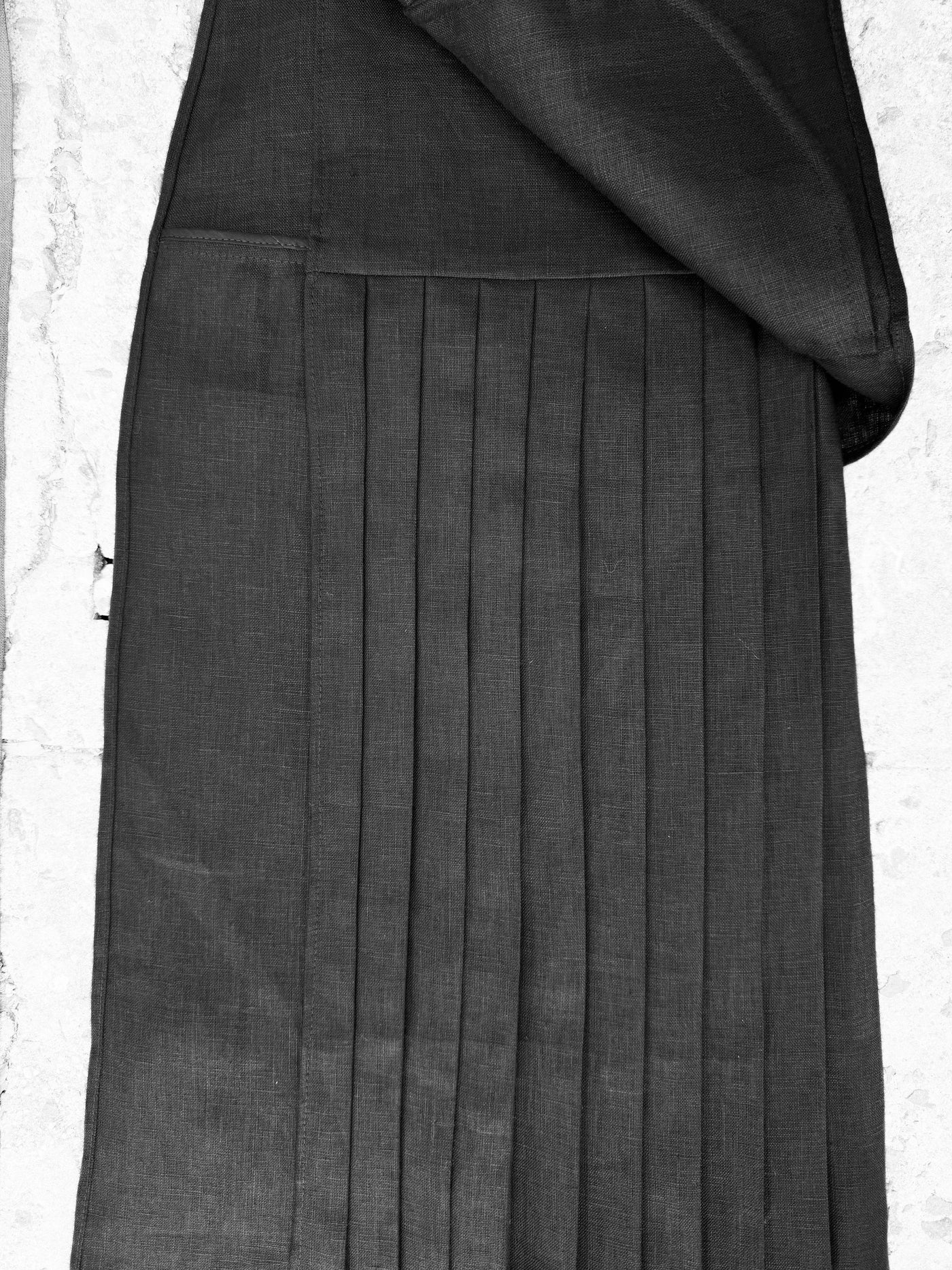 Pleated Overlay Skirt in Linen