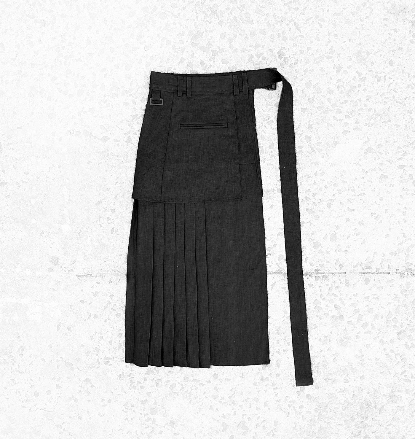 Pleated Overlay Skirt in Linen