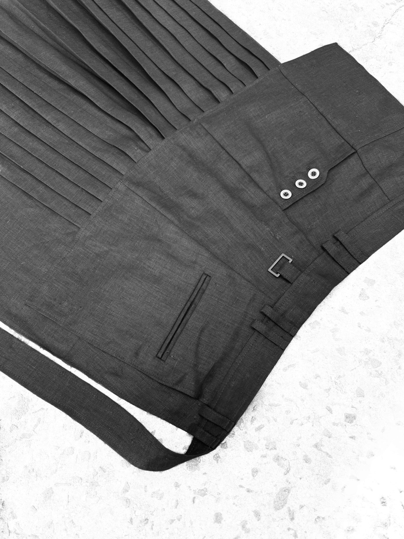 Pleated Overlay Skirt in Linen